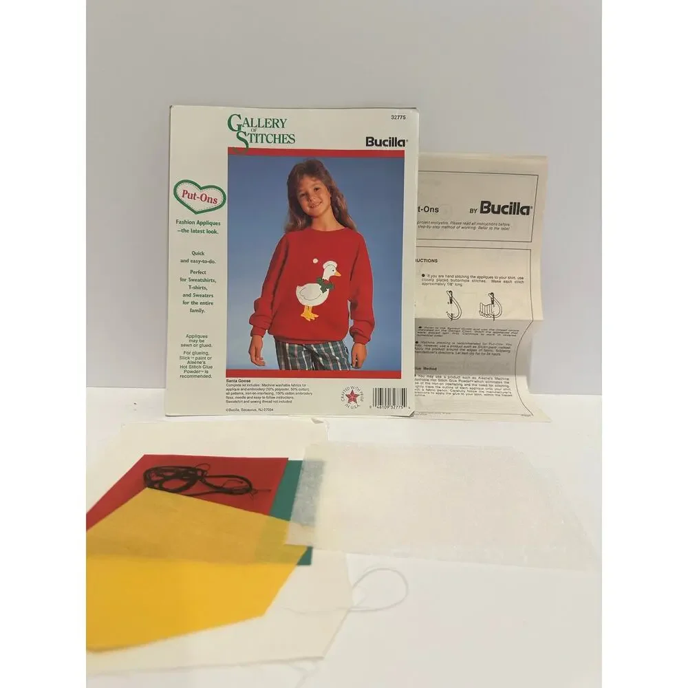 Bucilla Gallery of Stiches DIY Christmas applique Goose kit - open package
